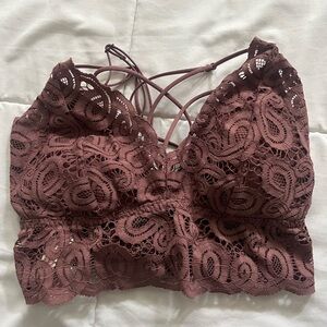 PINK Victoria's Secret Lace Bandeau in Deep Brown